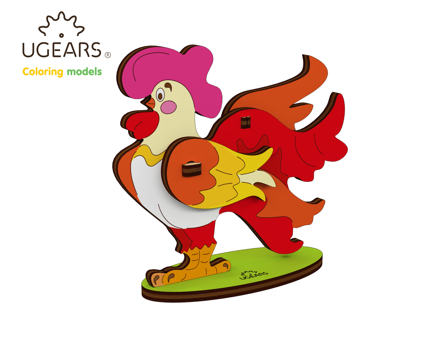 3D Colouring Model Cockerel