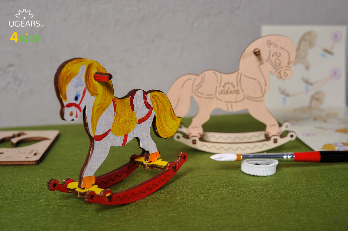 3D Colouring Model Rocking horse