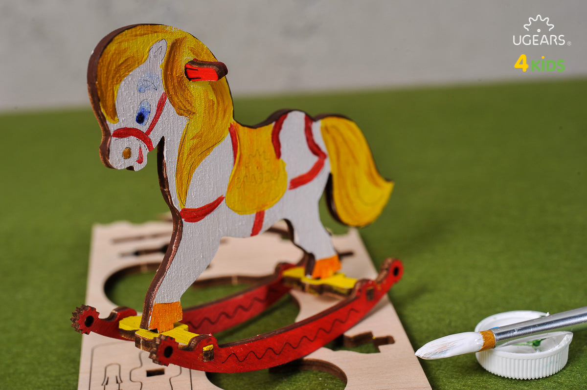 3D Colouring Model Rocking horse