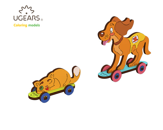 3D Colouring Model Kitty & Puppy