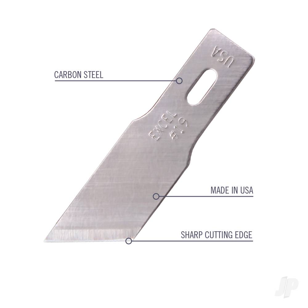 #19 Angled Edge Blade, Shank 0.345" (0.88 cm) (5 pcs) (Carded) - Gallery Image 1