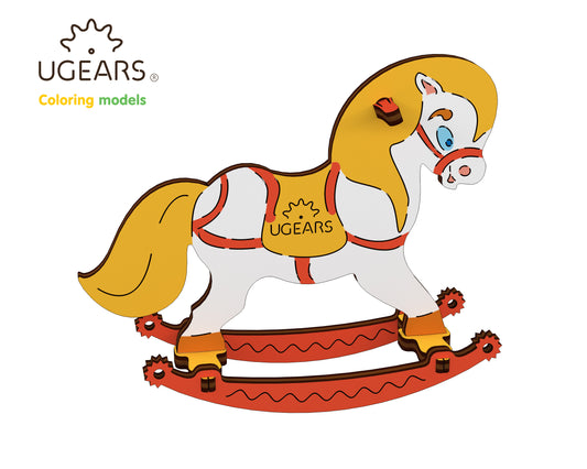3D Colouring Model Rocking horse