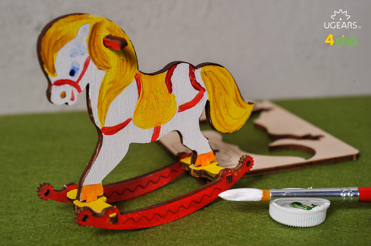 3D Colouring Model Rocking horse