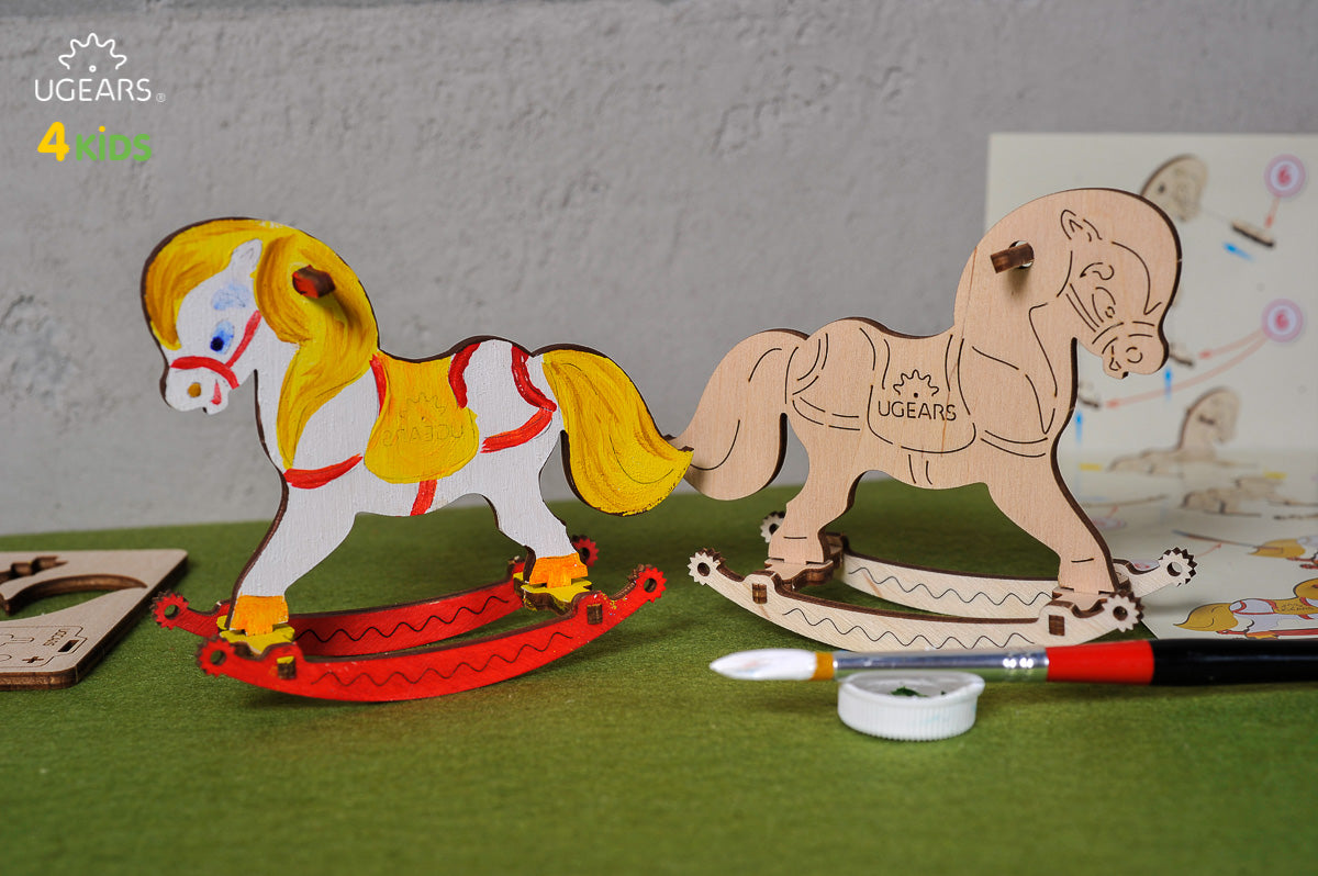 3D Colouring Model Rocking horse